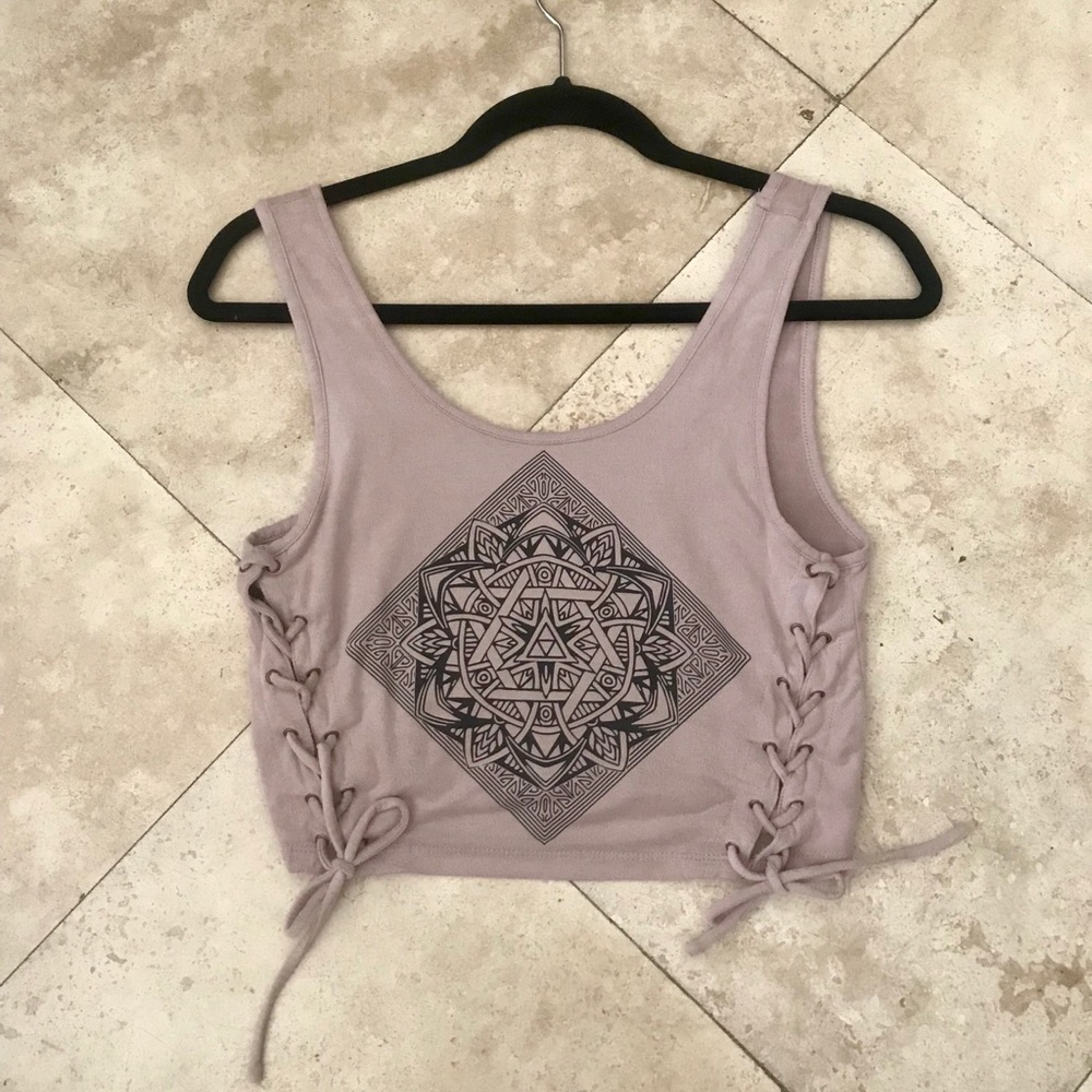 Kendal & Kylie Lace Up Crop Top Size M